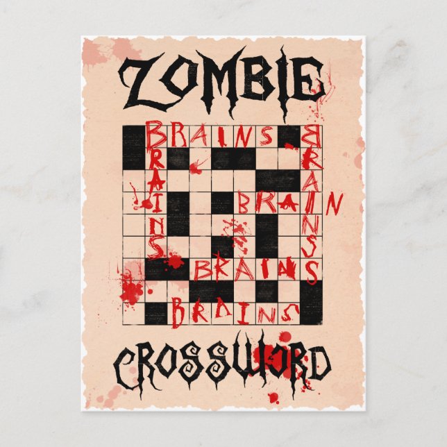 postal de crucigrama zombi (Anverso)