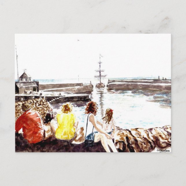 Postal de 'Cuándo entra el barco' (Anverso)