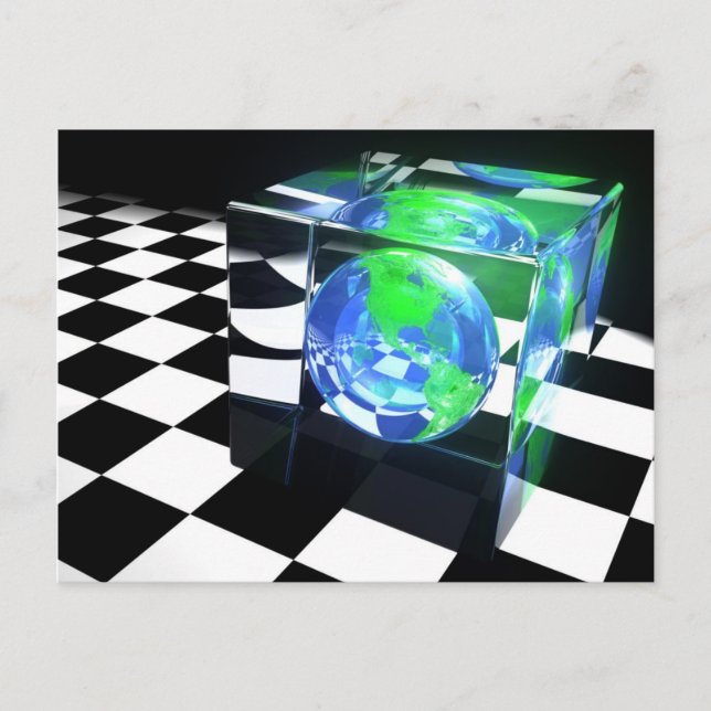 Postal de cubo de la Tierra (Anverso)