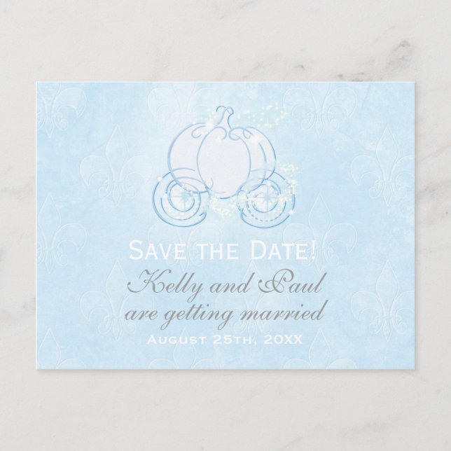 Postal de cuento de hadas de Cenicienta azul (Anverso)