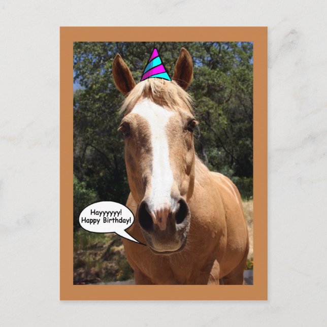 Postal de cumpleaños - Bess the Horse (Anverso)