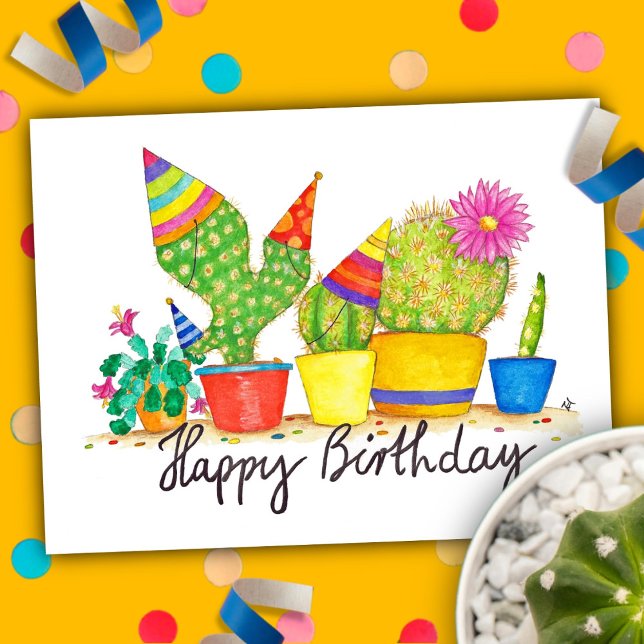 Postal de cumpleaños de Cactus por Nicole Janes (Subido por el creador)