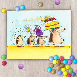Postal de cumpleaños de Cute Hedgehog