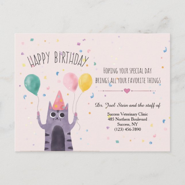 postal de cumpleaños de Kitty (Anverso)