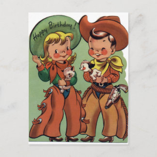 Postal de cumpleaños de la época occidental