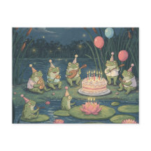 Postal de cumpleaños de las ranas