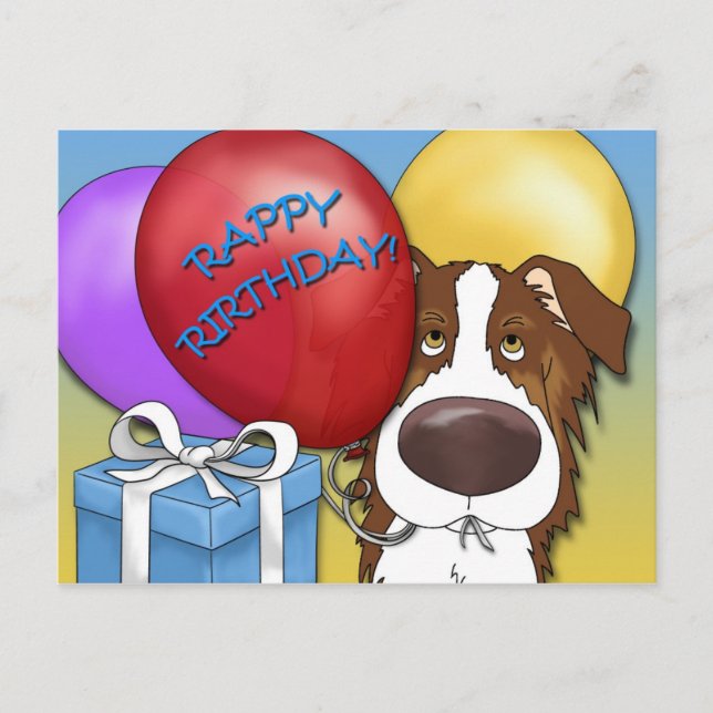 Postal de cumpleaños de Pastor Australiano (Anverso)