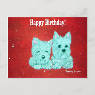 postal de cumpleaños de Westie Happy