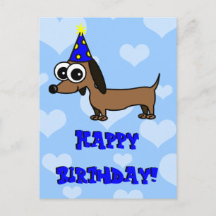 Postal de cumpleaños feliz - Dachshund
