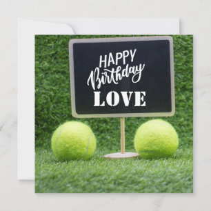 Postal de cumpleaños feliz de tenis