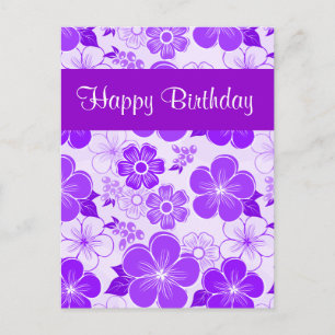 Postal de cumpleaños malva