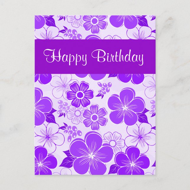 Postal de cumpleaños malva (Anverso)