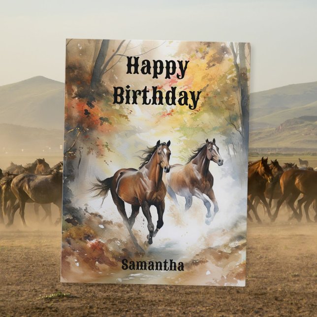 Postal de cumpleaños para caballos salvajes (Subido por el creador)