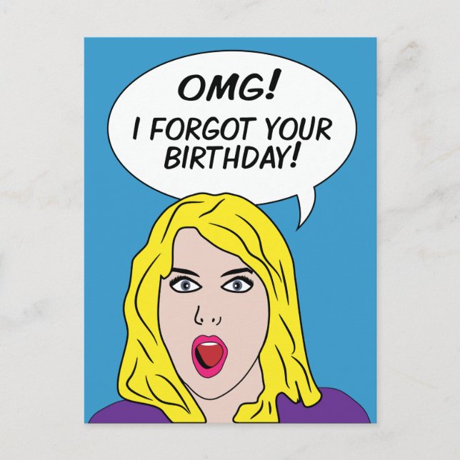 postal de cumpleaños retrasada RETRO COMICS (Anverso)