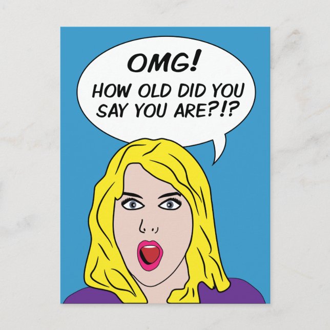 postal de cumpleaños RETRO COMICS (Anverso)