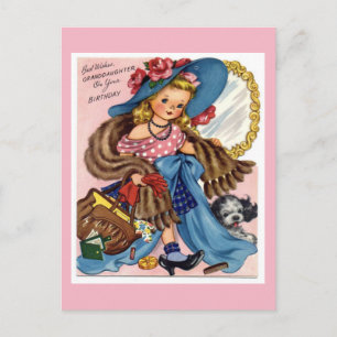 Postal de cumpleaños vintage.