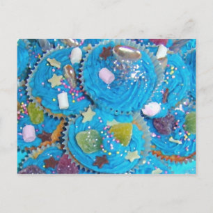 Postal de Cupcakes Azules