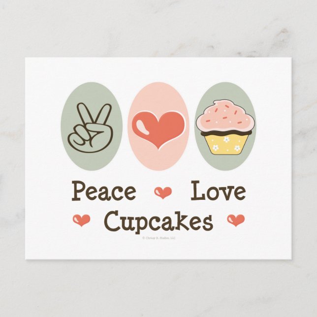 Postal de Cupcakes de Amor Paz (Anverso)