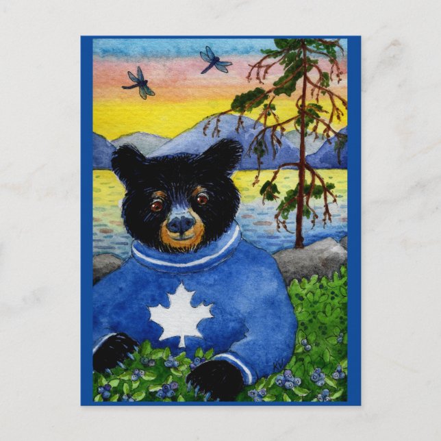 Postal de Cute Funny Black Bear Algonquin Park (Anverso)