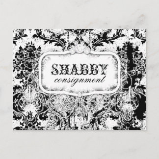 Postal de Damasco blanco y negro de Shabby de GC