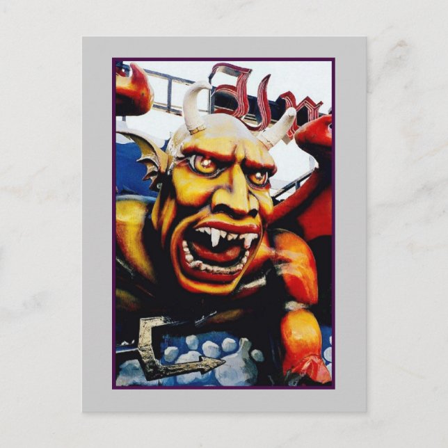 Postal de Dante Inferno Devil (Coney Island, NY) (Anverso)