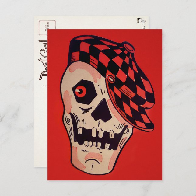 Postal de decoración de esqueletos de época (Anverso / Reverso)