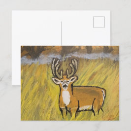 Postal De Deer In Fall