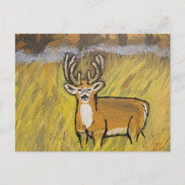 Postal De Deer In Fall