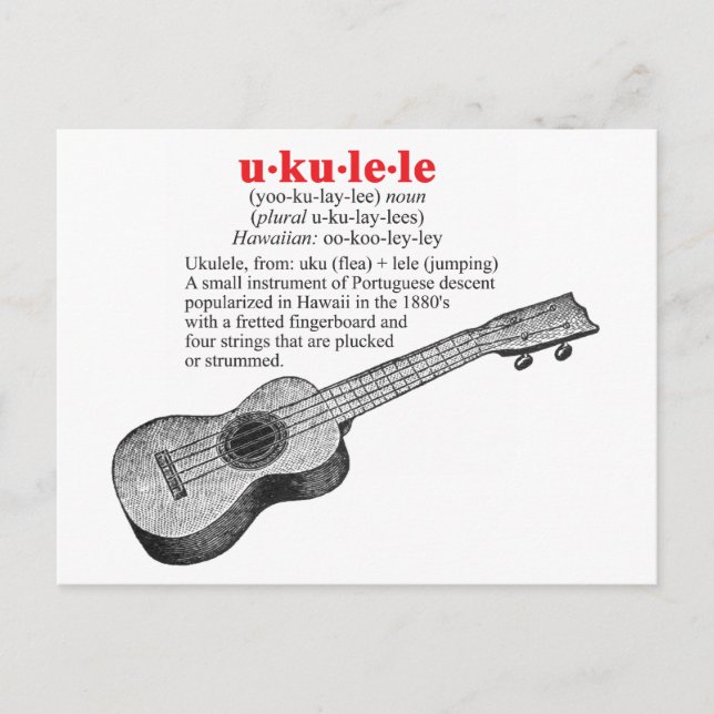 Postal de definición de Ukulele (Anverso)