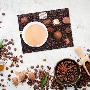 Postal de Delicia de Café y Chocolate