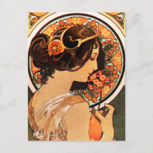 Postal de desliz de vaca Alphonse Mucha