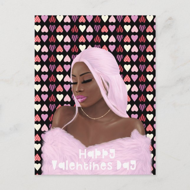 Postal de Día de San Valentín de historia negra de (Anverso)
