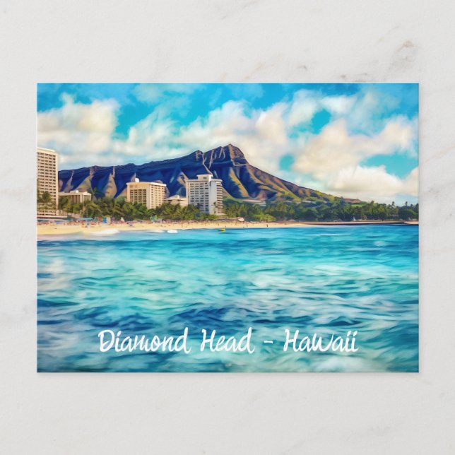 Postal de Diamond Head Honolulu Hawaii (Anverso)