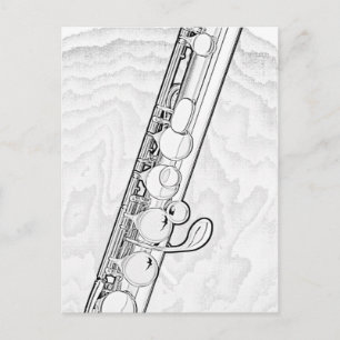 Postal de dibujo de flauta
