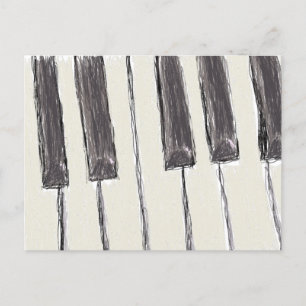 Postal de dibujo de las teclas de piano