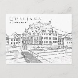 Postal de dibujo de Ljubljana