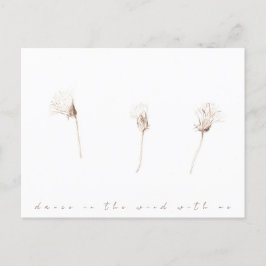 Postal de dibujo de tinta de dandelis seca