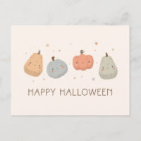 Postal de diseño de calabaza cuta feliz
