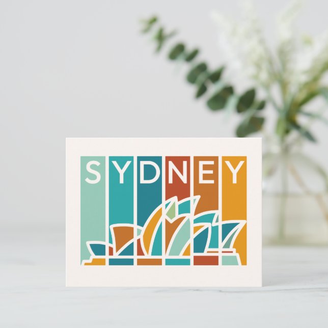 Postal de diseño de resumen de ópera de Sydney (Anverso de pie)