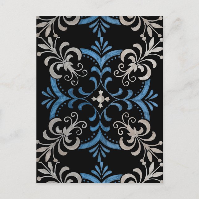 Postal de diseño floral colorida (Anverso)