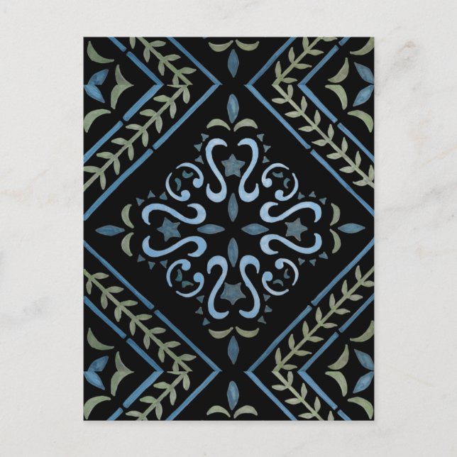 Postal de diseño floral colorida (Anverso)