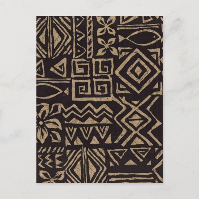 Postal de diseño polinesio (Anverso)