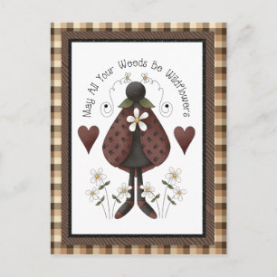 Postal de diversión de Country Ladybug personaliza