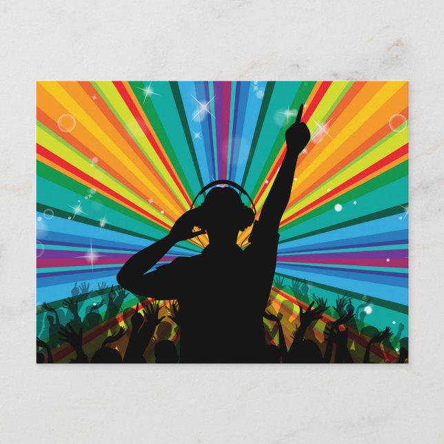 Postal de DJ musical (Anverso)