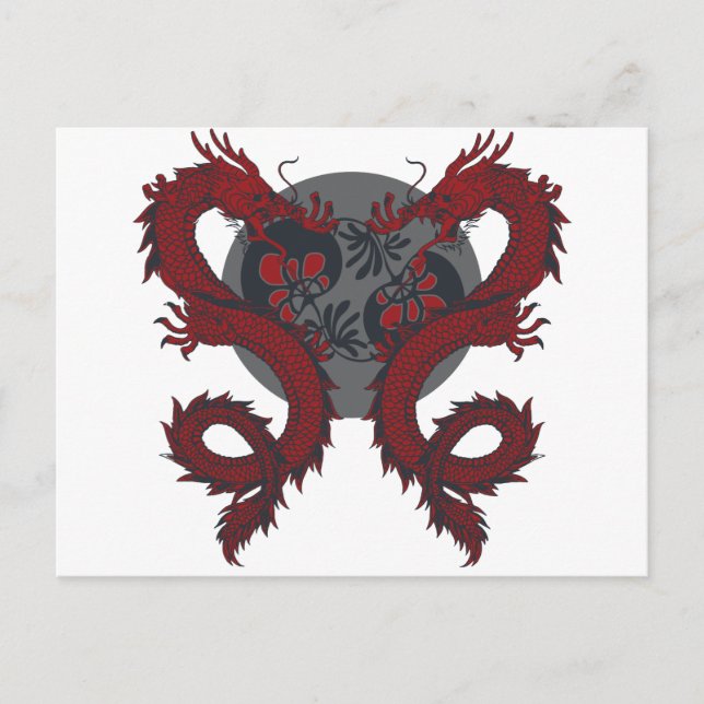 Postal de doble dragón (Anverso)
