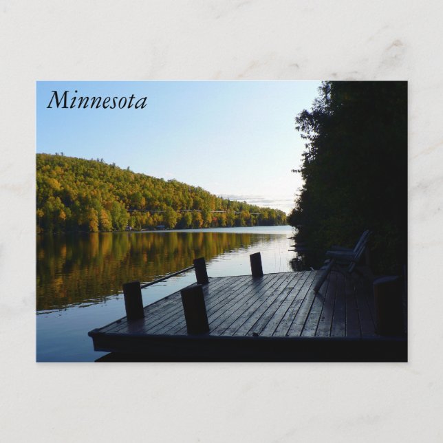 Postal de Dockside del lago Pine Minnesota (Anverso)