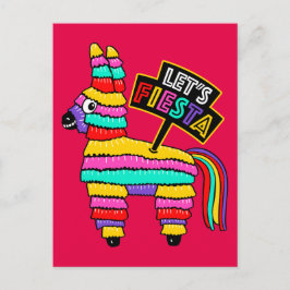Postal de donkey piñata mexicana