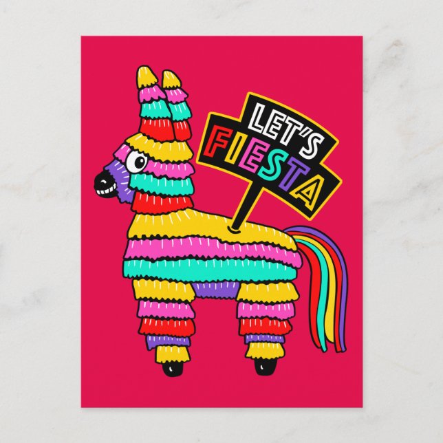 Postal de donkey piñata mexicana (Anverso)