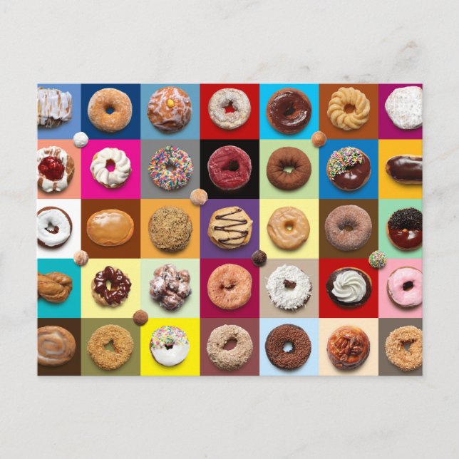 Postal de donuts coloridos (Anverso)