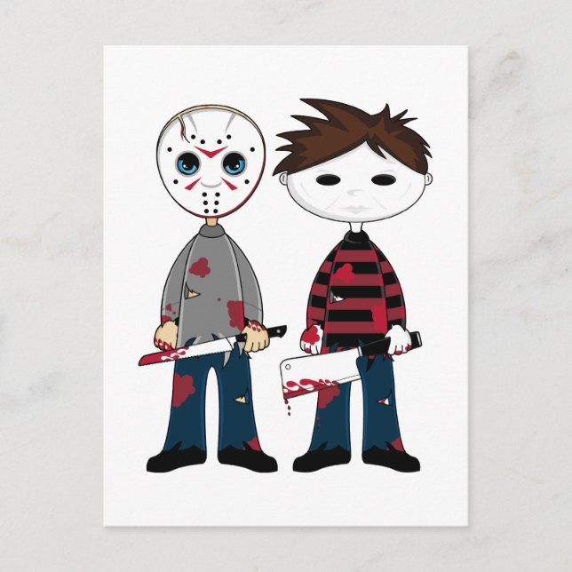 Postal de dos asesinos serie (Anverso)